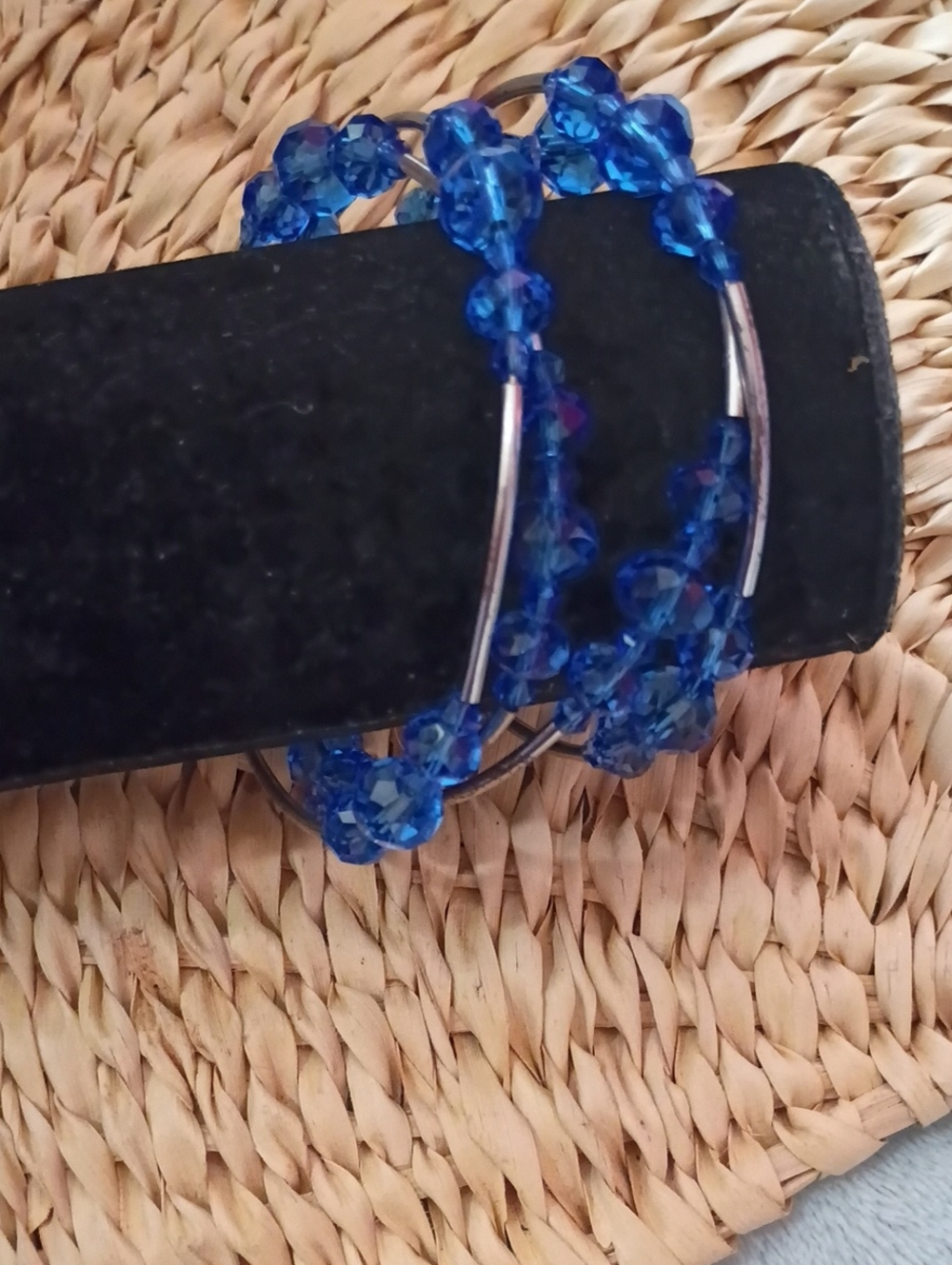 Blue Faux Crystal Spiraling Bracelet
